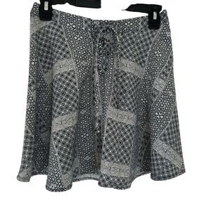 Abercrombie & Fitch Lace Up Front Skater Skirt Size S Y2K 90’s